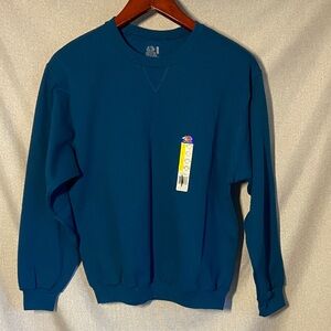 Fruit of the Loom Teal Crewneck Sweater. Size LGG